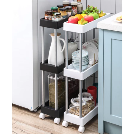 Armário carrinho organizador multiuso com 4 camadas com rodinhas cozinha banheiro quarto lavanderia