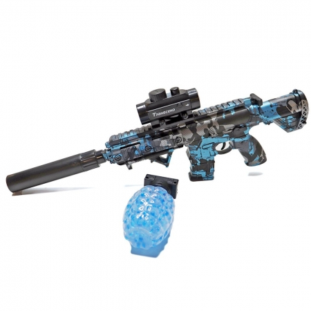 Arminha de Brinquedo Elétrica Tipo Nerf Bolinhas de Gel M416 - Camuflada Azul