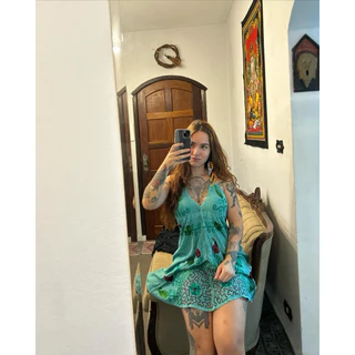 Vestido Curto Hippie Indiano