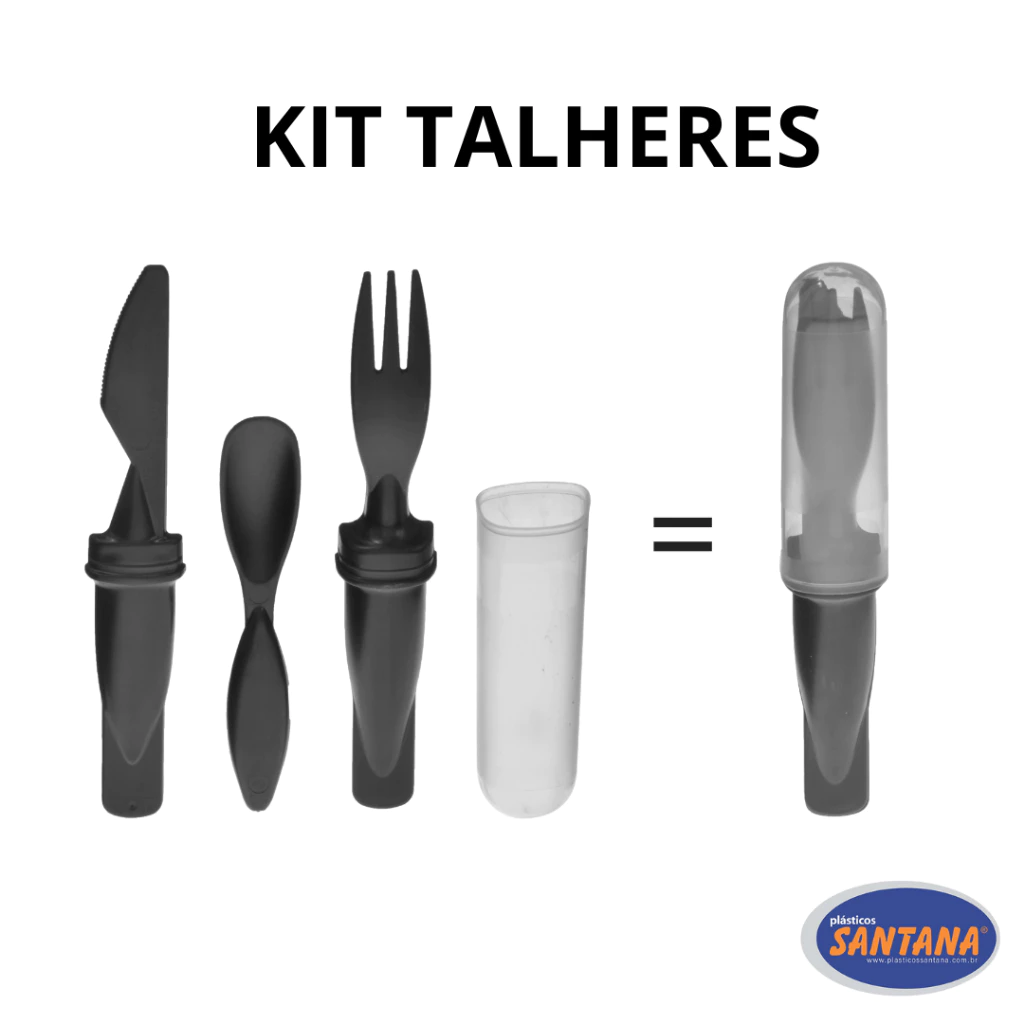 Kit Talheres 3 Em 1 Portátil Com Capa Protetora