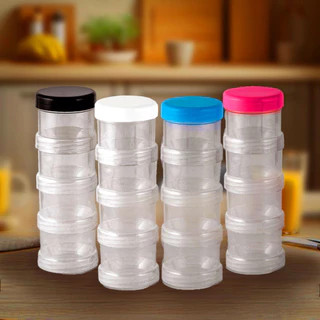 Conjunto de Potes 80ml Kit Com 2 Torres Lanche Snack lanchinho infantil porta cereais integral frutinhas tempero