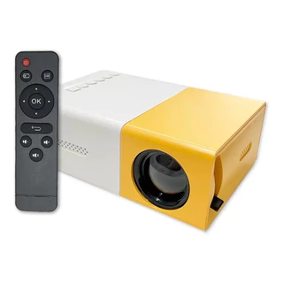Projetor Led Portátil TV e PC 1080p Full Hd Hdmi 600 Lúmens Branco e Amarelo Bivolt
