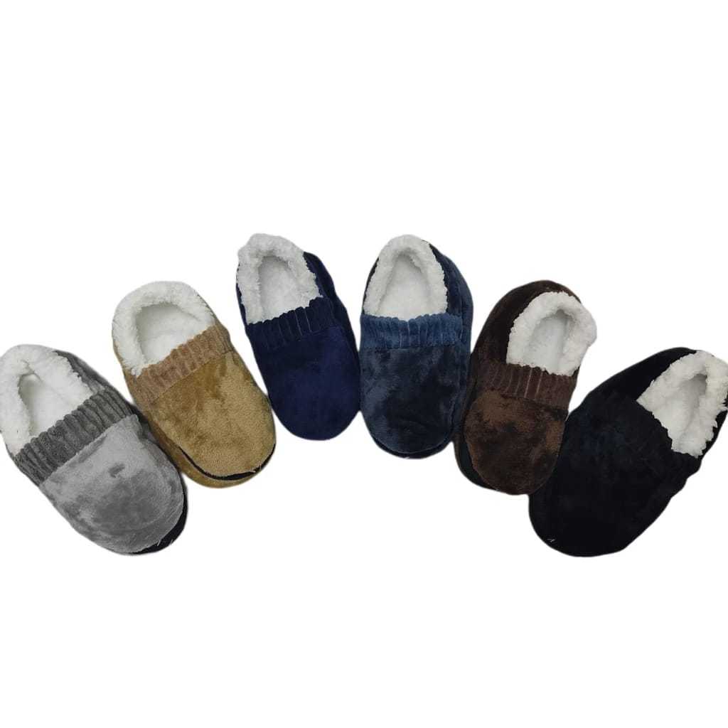 Pantufa Sapato Adulto Masculino Liso Com Pelo Dentro Super Quente