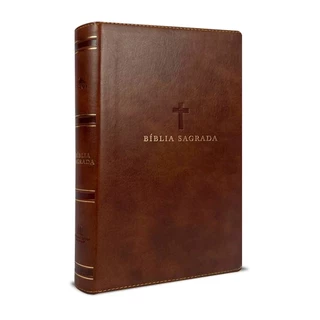 Bíblia Sagrada NVI Leitura Perfeita | Palavras De Jesus Em Vermelho Cruz | Luxo Marrom