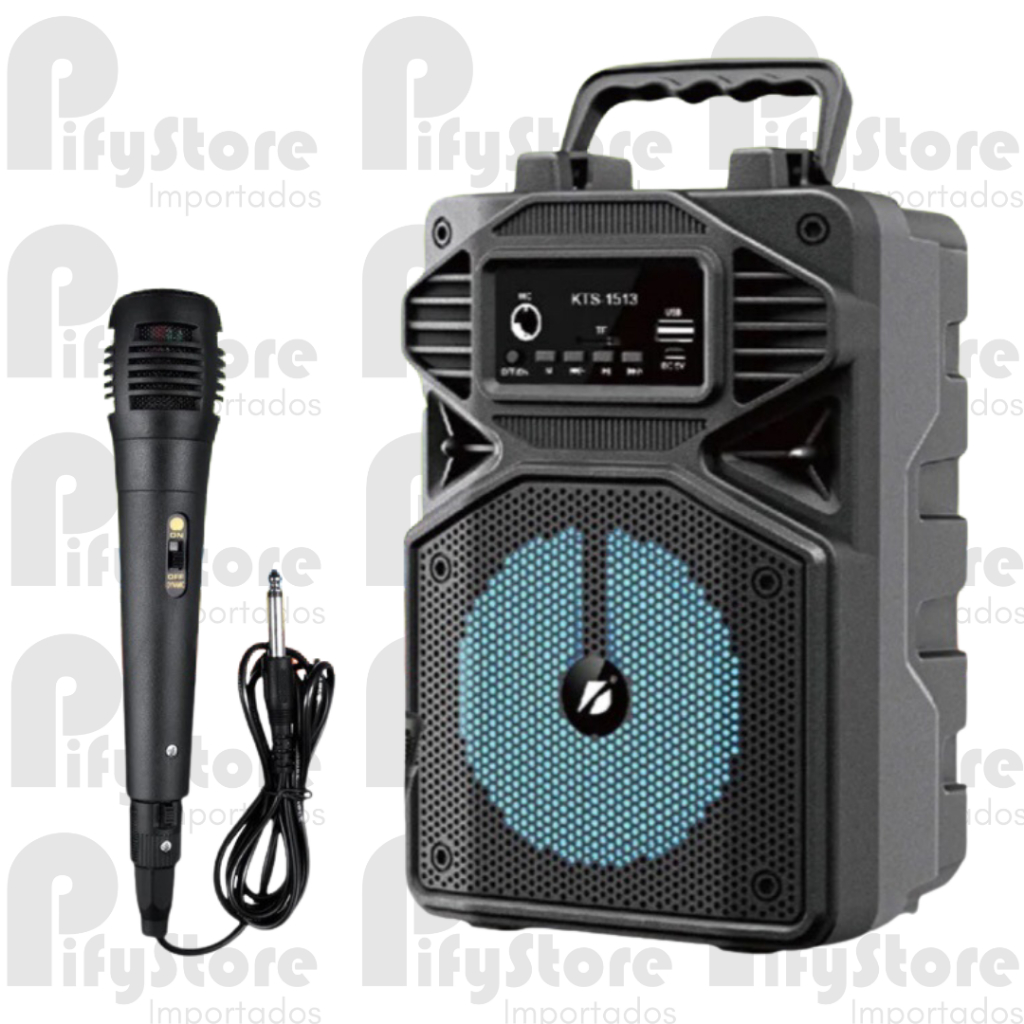 Super Caixa de Som portátil Bluetooth karaokê KTS 1512 com