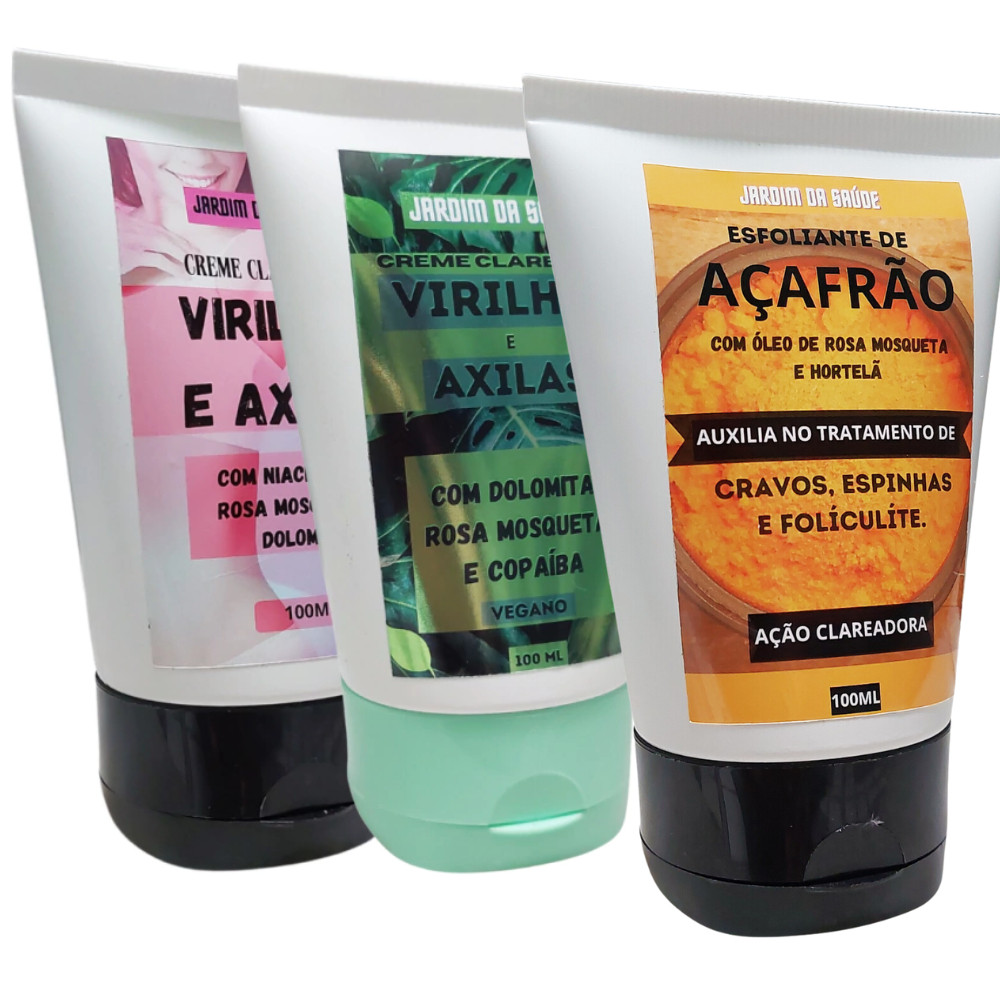 kit 3 clareador de virilhas e axilas Natural clareador intimo!