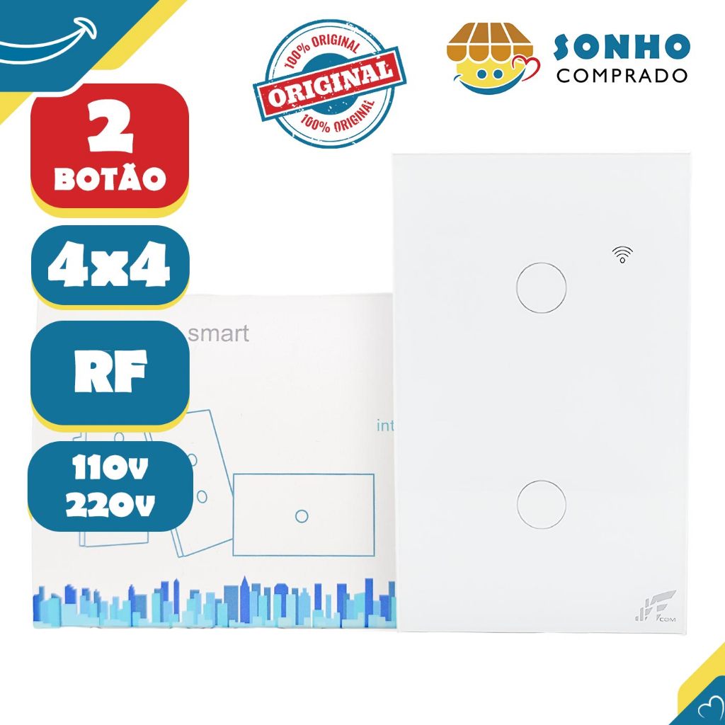 Interruptor Inteligente Wi-Fi rele SA-RF268B JWCOM