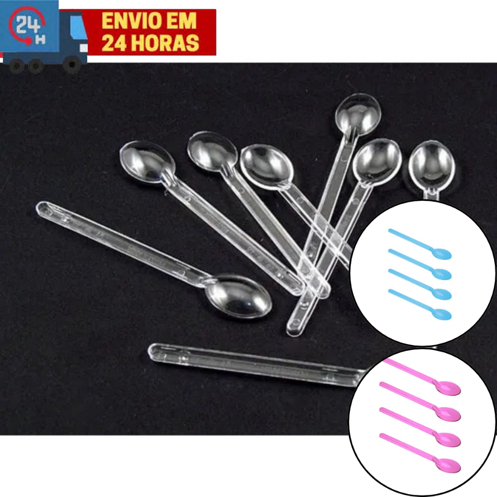 Colherzinha para Doces, Brigadeiro e Café 50 unidades - Transparente ...