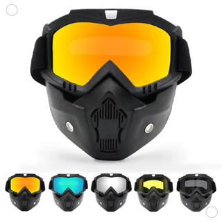 Máscara e Óculos de Proteção Moto Cross Off Road Ajustavel Respiravel Face Shield Varias Cores