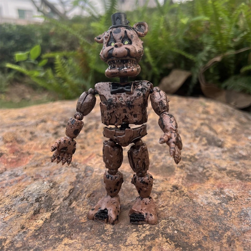 Boneco Action Figure Fnaf Articulado 14 Cm Com Led Five Nights At Freddys Brinquedo Plastico Pvc 5134