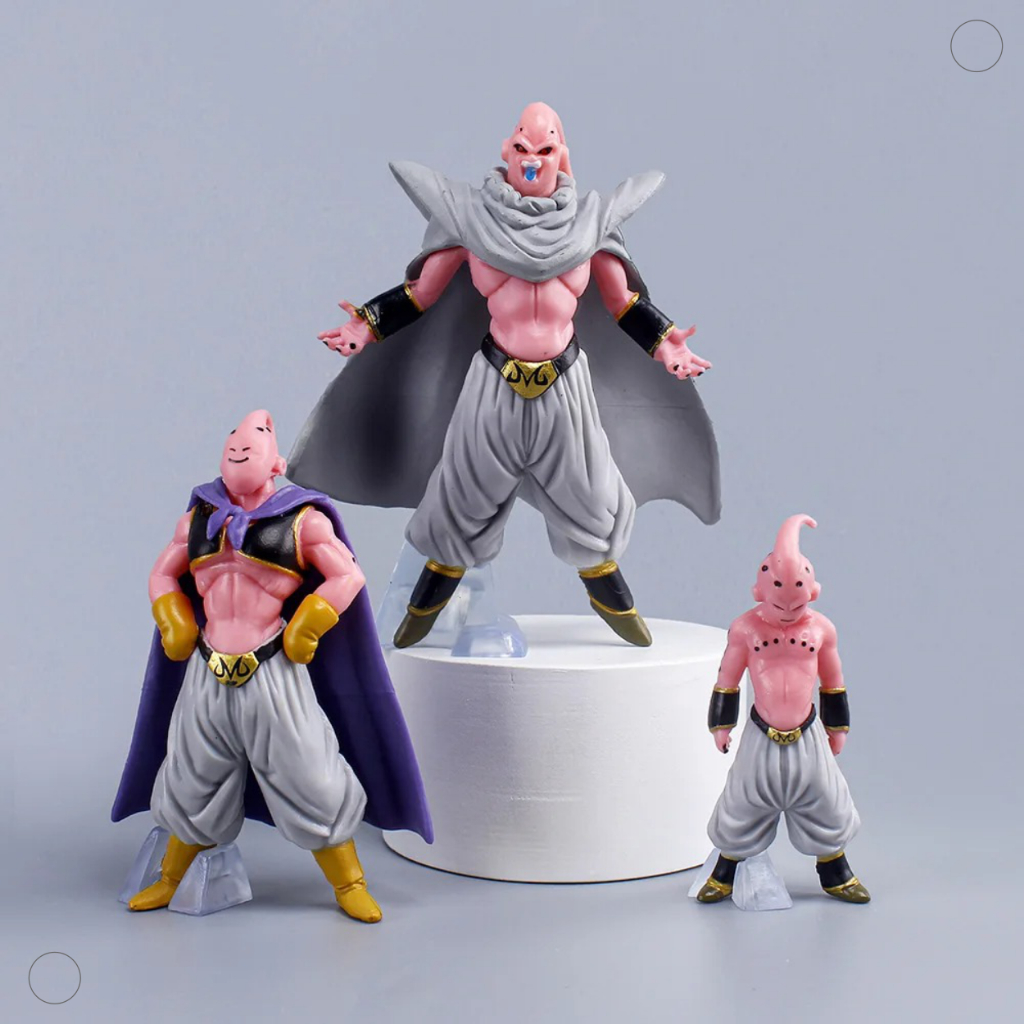 Action Figure Boneco Majin Bu Dragon Ball Z Todas as Tranformações 7cm a 11 cm PVC Colecionavel Anime Geek Cultura Pop Unidade