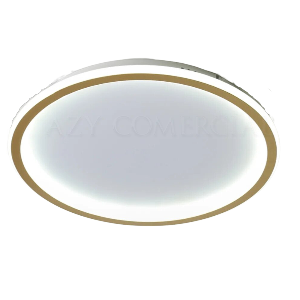 Luminaria Plafon De Teto Minimalista 1 Anel Dourado