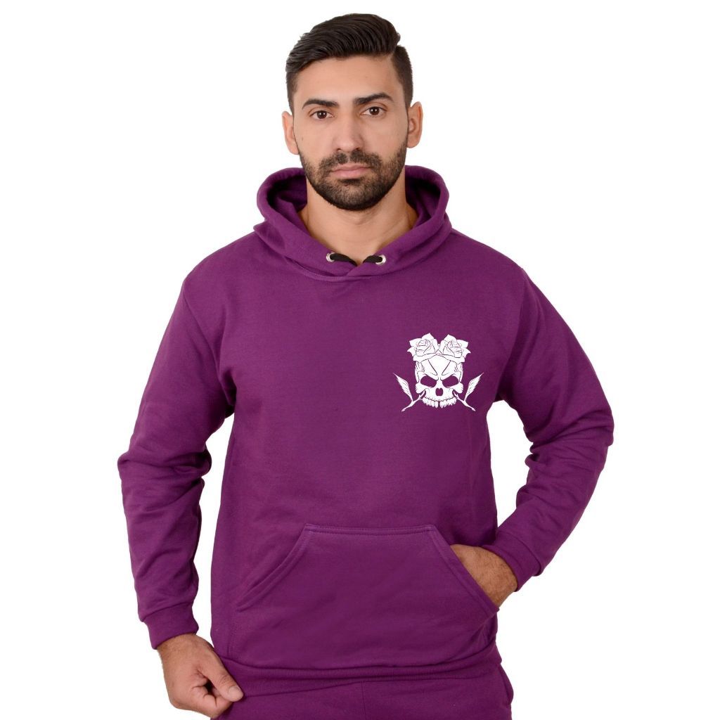 Moletom Caveira Florida Catrina Agasalho Canguru Peluciado Por Dentro