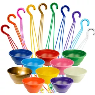 Kit 10 vasos cuias 13 com alças coloridas