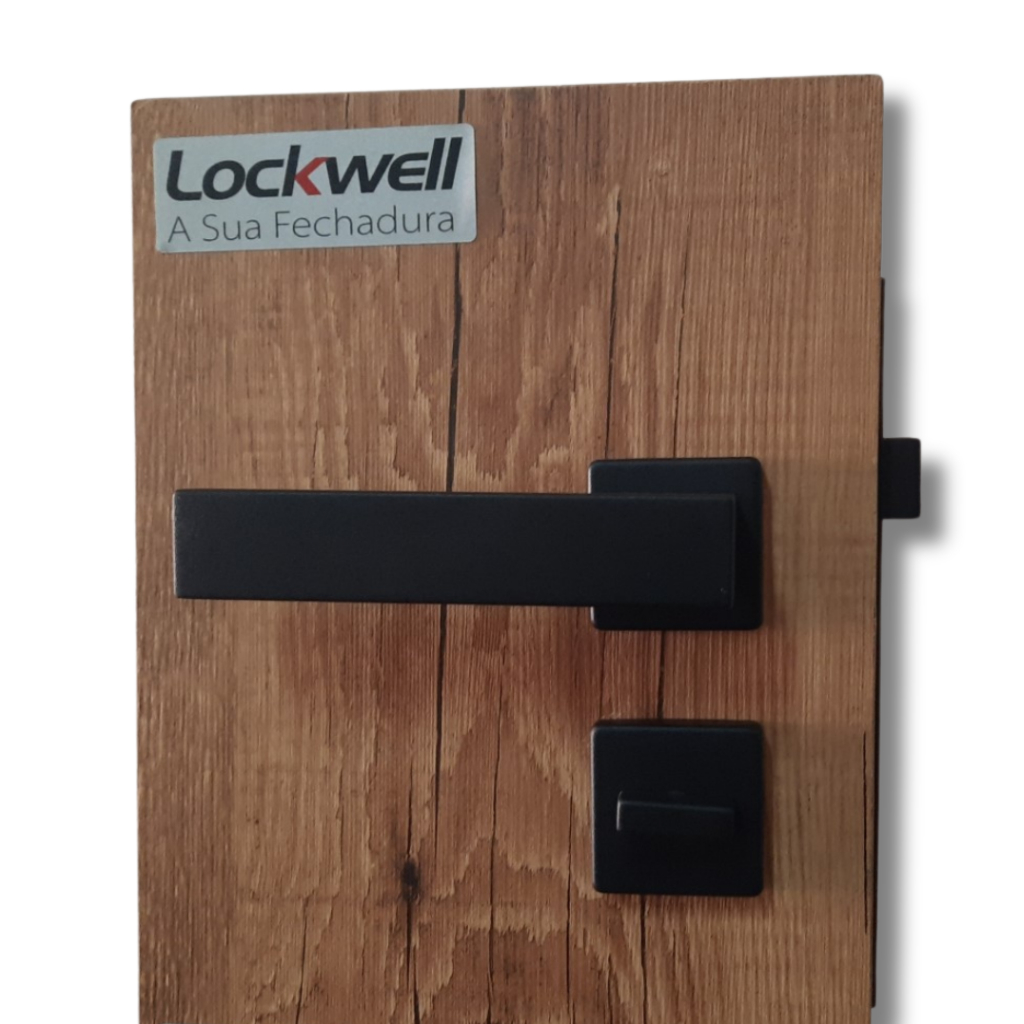 Fechadura Lockwell Set 40mm Banheiro Preta | Shopee Brasil