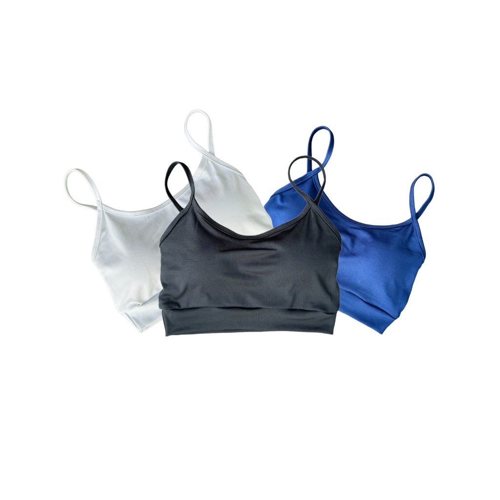 Kit 3x Top Fitness Feminino Alça Fina Academia Com Bojo