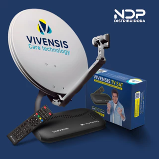 KIT Antena Parabólica e Receptor Digital VX10 com cabo 15Mts