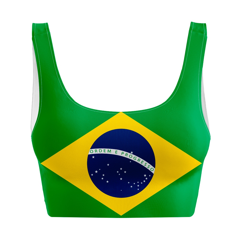 Top Cropped Regata Estampado Feminino Bandeira do Brasil em Oferta na Shopee