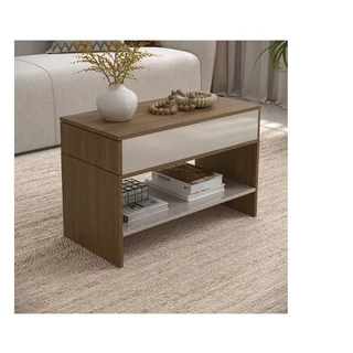 Mesinha de centro com 2 gavetas para sala organizar e decoração casa mesa varias cores