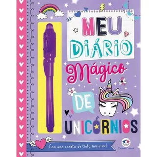 Diário Infantil Menina e Menino Com Caneta Mágica para Criança