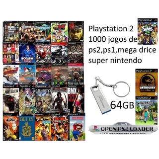 Pen Drive 64gb com 1000 jogos Ps2/Super Nintendo Para OPL