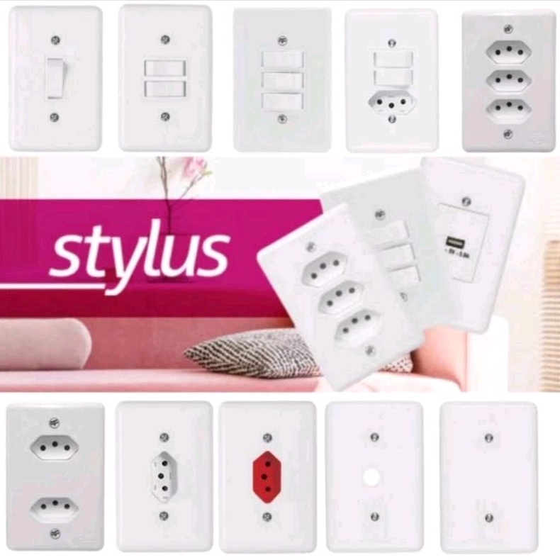 ILLUMENAGE5点セット✖️2セット Conjunto Ilumi Stylus Tomada 10A 20A, Interruptor Simples Paralelo
