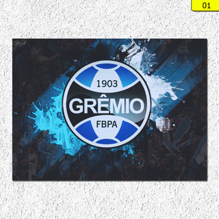 Placa Decorativa Quadro Futebol Time Grêmio - Tamanho 20x28cm Já Acompanha Fita Dupla Face