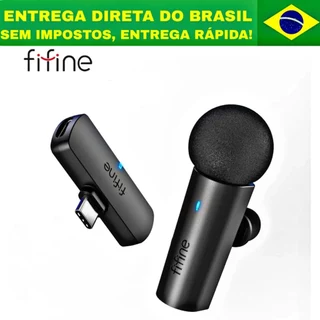 Microfone FIFINE M6 sem fio para gravação, Live, Vlog, Entrevista Lapela