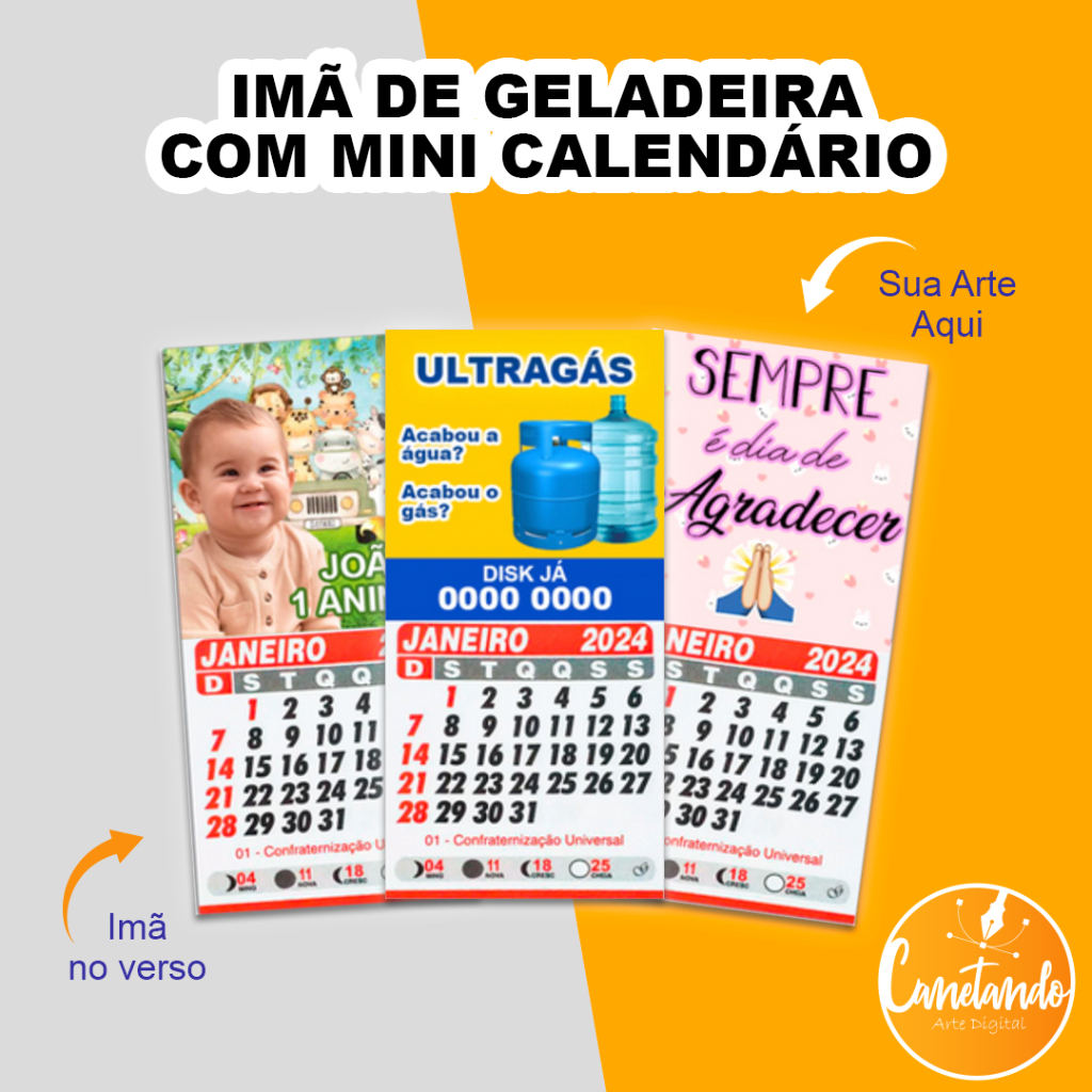 Kit 50 Mini Calendários 2025 Personalizados Com Imã de Geladeira Shopee Brasil