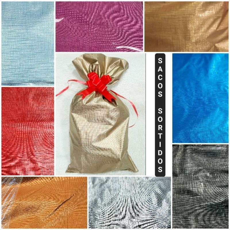 10 Sacos Presente 25x37 Sortidos Com/Sem Laços Médio Soft Texturizados