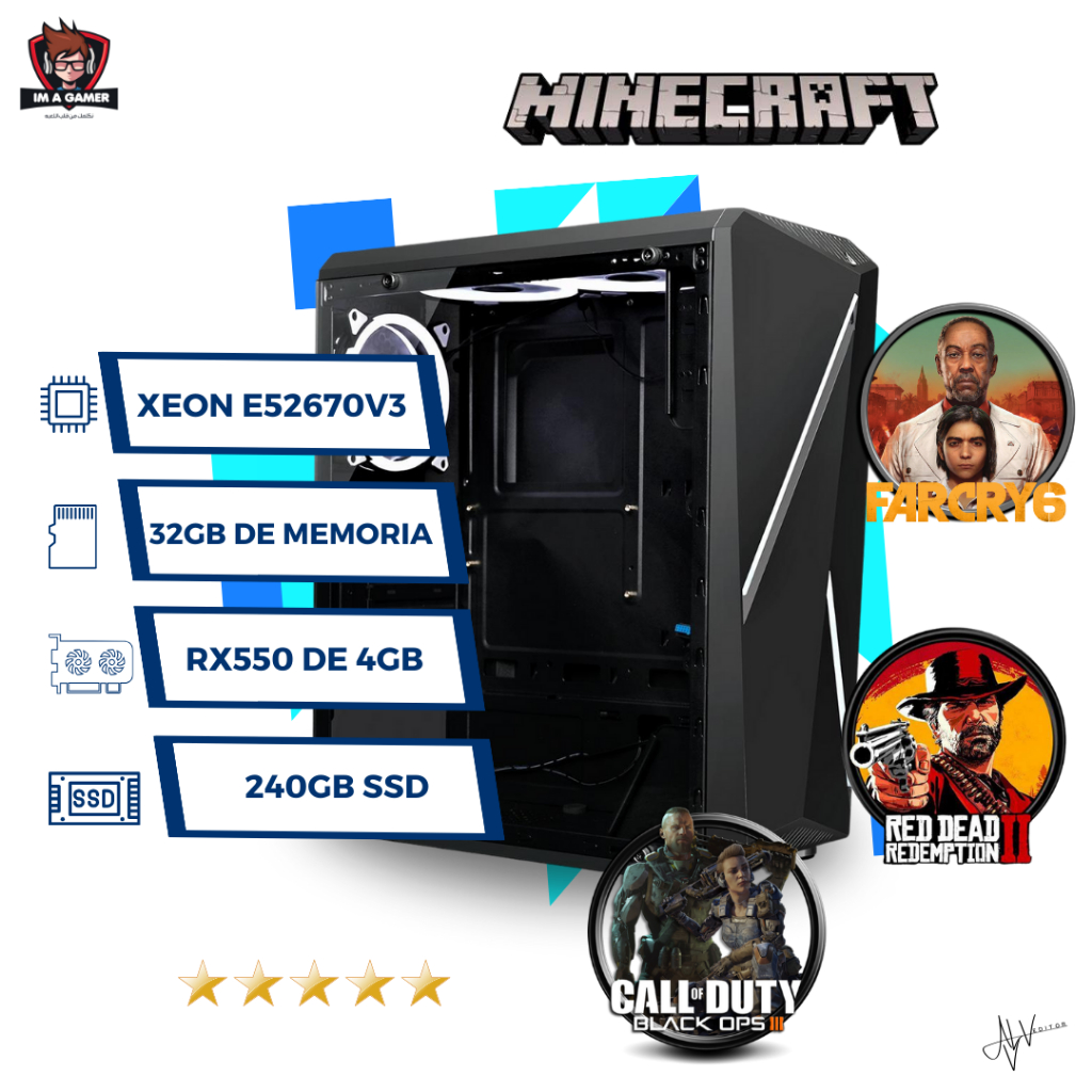 Kit Gamer X99 Xeon E5 2670v3/ 16gb-32gb DDR4/ Cooler + Gabinete