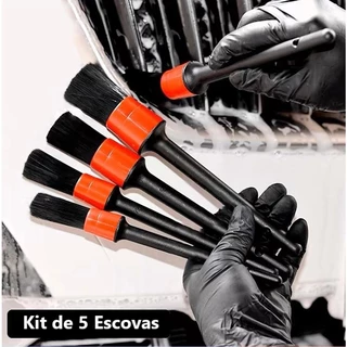 V020 - 5 Peças/Conjunto Pincéis Escova De Limpeza Multifuncional Para Rodas De Automóveis Leve Interior Externo De Couro Kit Carros Ferramentas