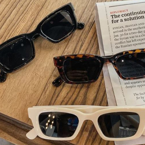 Versão coreana Óculos de sol de armação pequena Retro Square