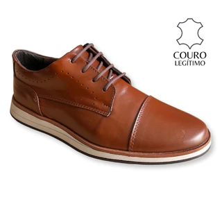 Sapato Masculino Oxford Couro Legitimo Casual Social Derby