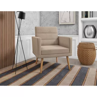 Poltrona Decorativa Lux Pés Palito Para Sala de Estar e Recepção