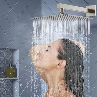 20/30 cm Chuveiro Ducha Fria Quadrado Fosco Slim Solar Área Externa Piscina Jardim