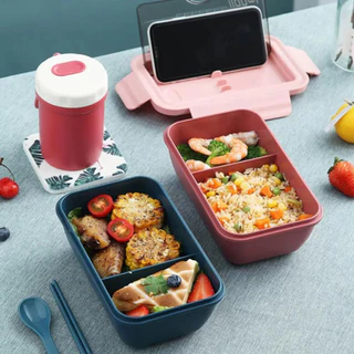 Pote De Marmita Lunch Box Com Divisória e Talheres Ecológica 1100ml KH0048