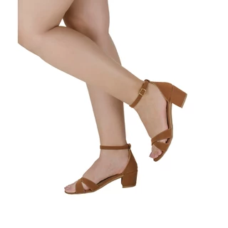 Sandália Feminina Salto Saltinho Baixo Shekinah Lançamento Tiras Cruzadas Fashion Moderna Moda