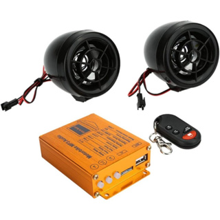 Caixa De Som E Alarme De Segurança Para Moto Bike Com Alto Falantes Bluetooth Com Controle Remoto Sem Fio Sistema De Rádio FM/MP3 Com Entrada USB E SD LINHA PREMIUM DUPIN
