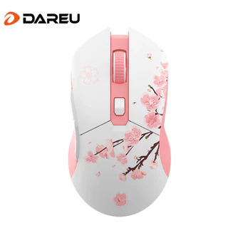 Mouse Gamer RGB Dareu Sakura Rosa Sem Fio Com Dock de Carregamento 12K DPI 7 Botões Para PC, Notebook, Mac