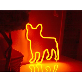 Pet Cachorro pug Luminária Led Neon quarto sala de parede