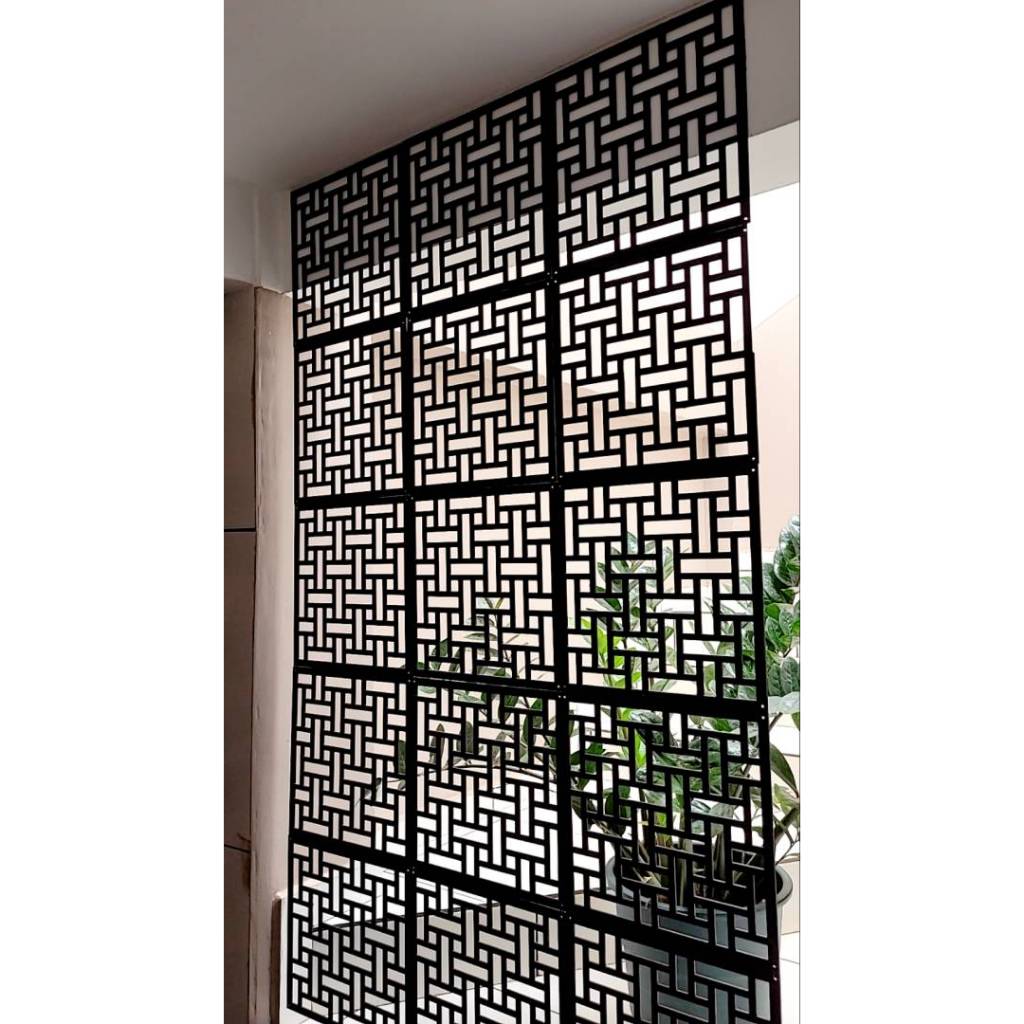 15 módulo Painel Divisórias cobogó mdf vazado Preto 30x30