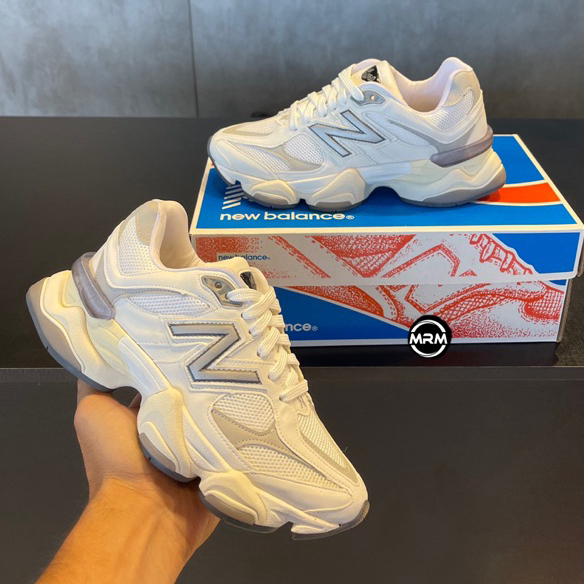 Tênis Feminino New 9060 Esportivo Treino Corrida Bege/Rosa/Azul