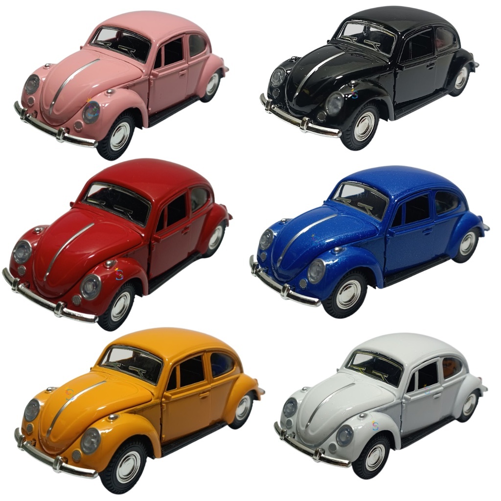 Carrinho De Ferro Fusca Fusquinha Abre Porta Fricção Miniatura