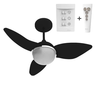 VENTILADOR TETO ALISEU SMART PRETO CONTROLE REMOTO E PAREDE