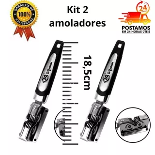 kit 2 Amoladores de Facas Profissional cabo emborrachado base antiaderente em Oferta na Shopee
