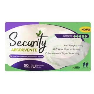 Absorvente Geriátrico/Pós Parto Operatório/ Incontinência Security Pacote com 50 Unid