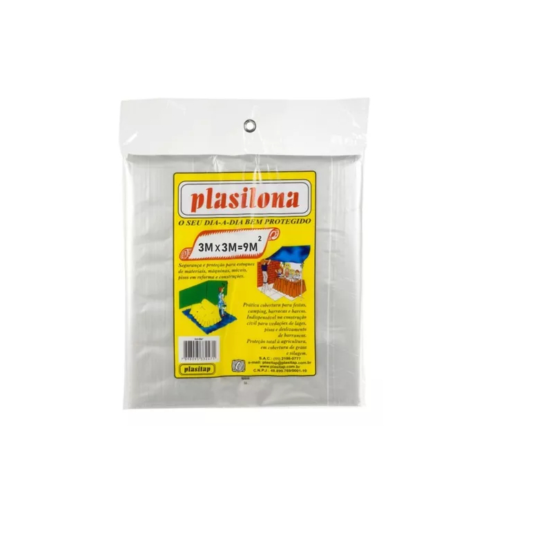 Lona Plástica 3x3m Transparente - Plasilona