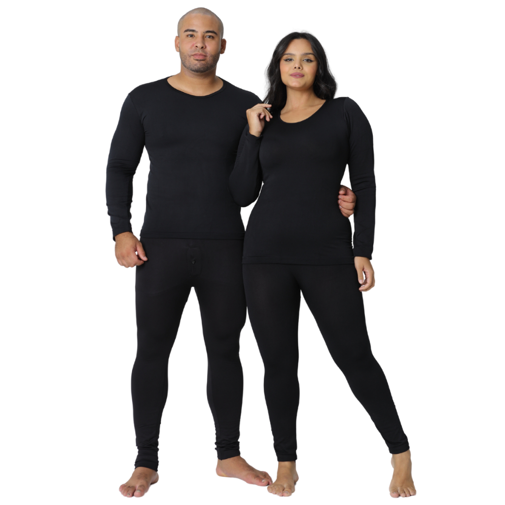 Conjunto Segunda Pele Térmica Flanelado Frio Intenso Preto