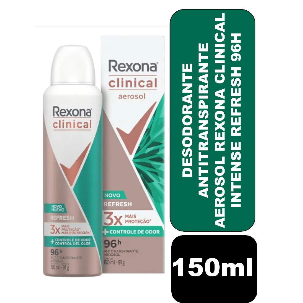 Desodorante Antitranspirante Aerosol Rexona Clinical Intense Refresh ...